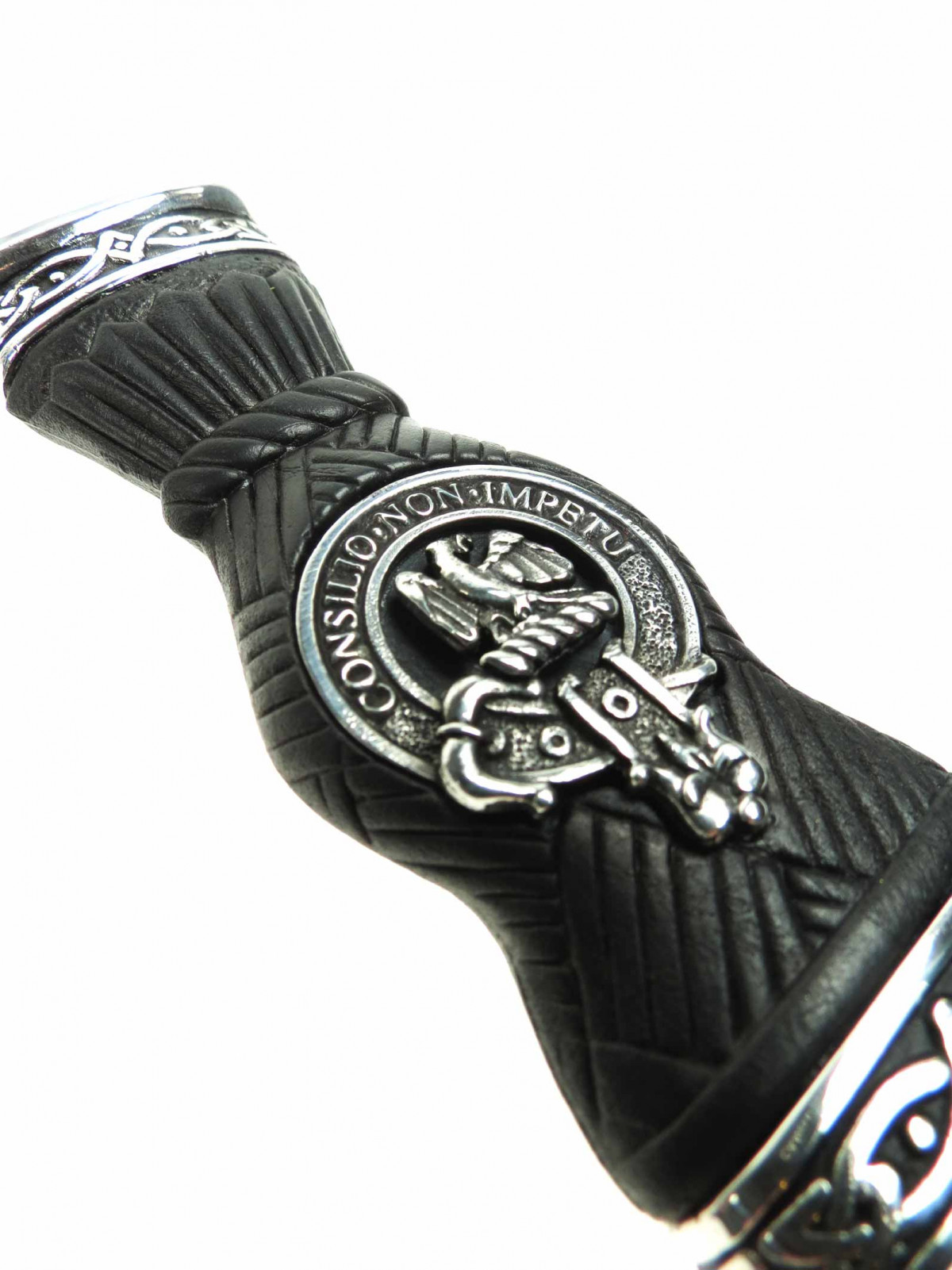 Scottish Clan Crest Sgian Dubh - Douglas Clan Traditional Scottish Knife With Pewter/Silver Crest