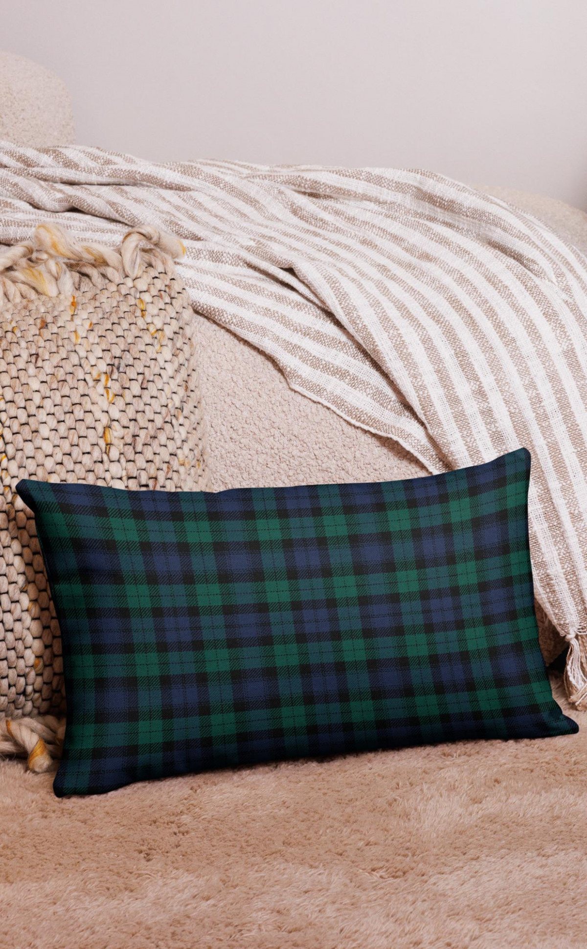 Coussin Tartan Gallois Watts – Cadeau Mariage Anniversaire Noël