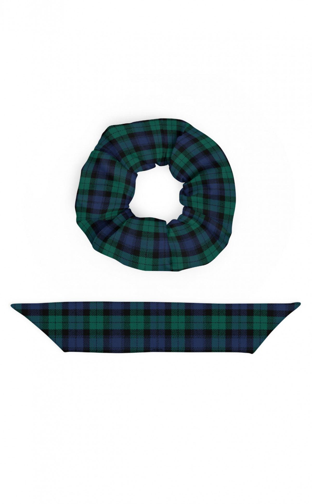 Luxury Plaid Padded Headband & Matching Oversized Scrunchie Set NEW Sunset Sync Patchwork Plaid Matching Scrunchie – Hudson  main image 2