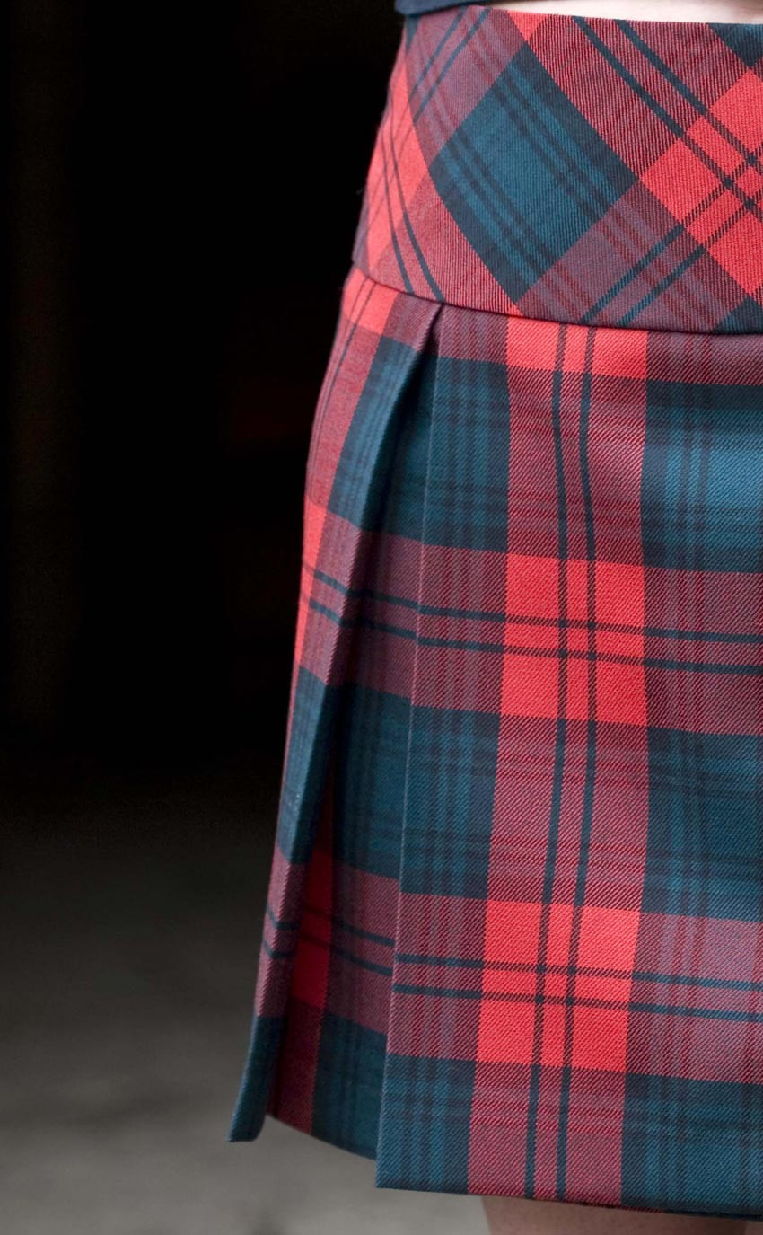 Box Pleat Mini Kilt, tartan | CLAN
