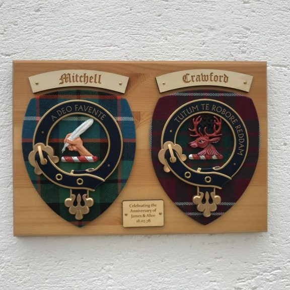Double Clan Crest Wall Plaque CLAN