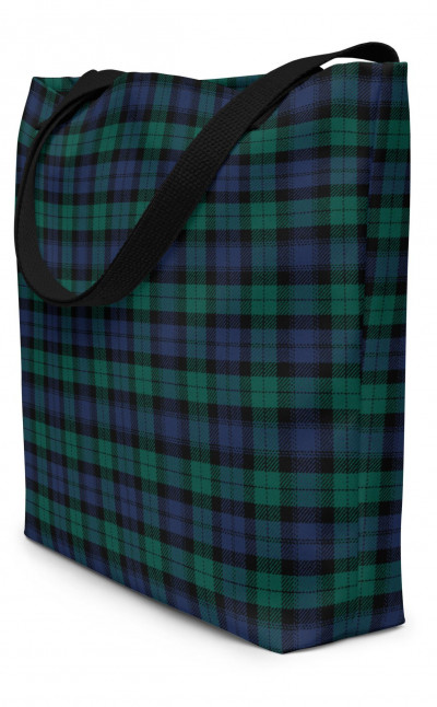 Blackadder Tartan Crest Leather Tote Bag main image 0