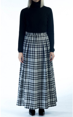 Soft Pleat Skirt, tartan