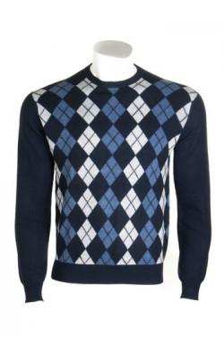 Gents Cashmere Argyle Crew Neck Sweater